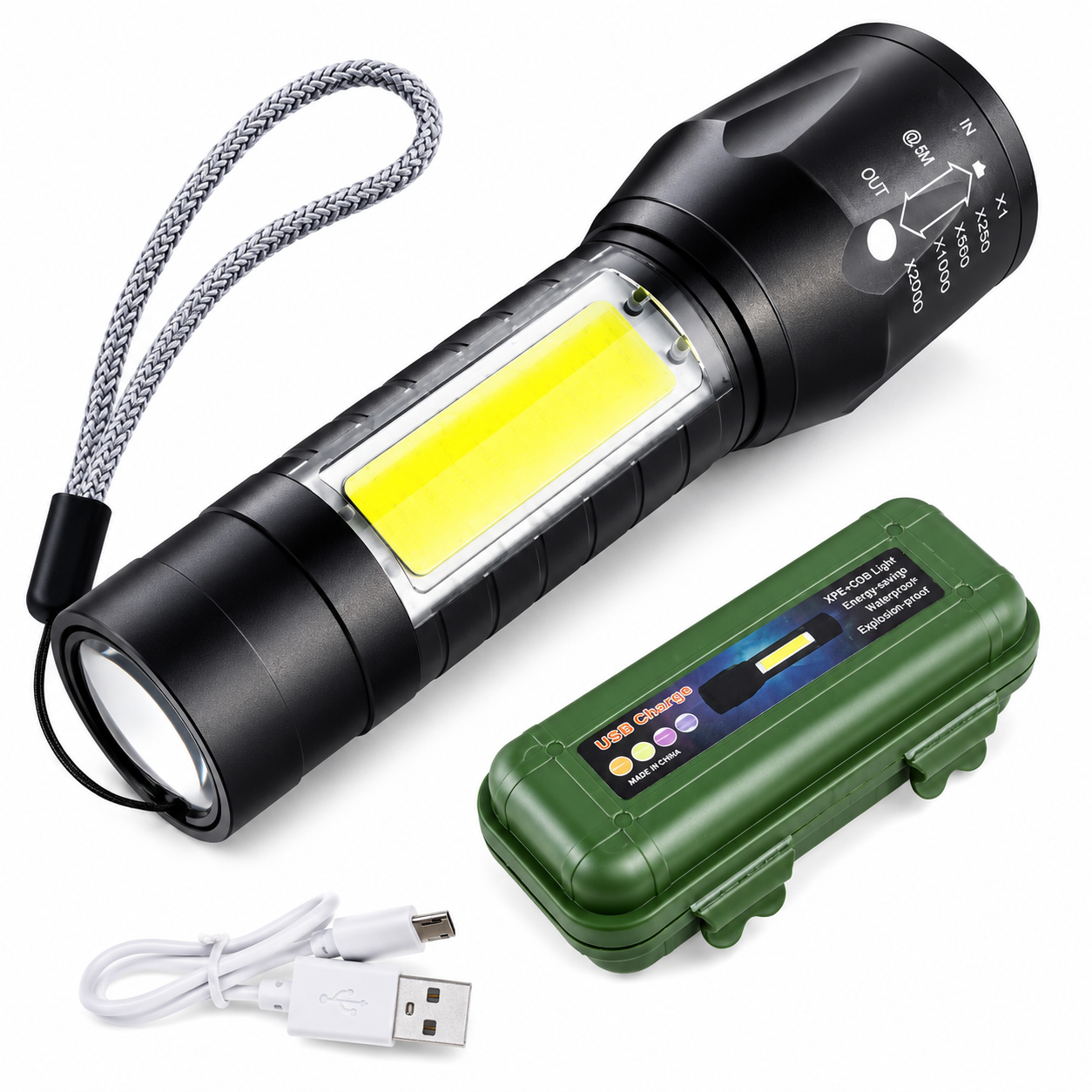Linterna Tactica Led Recargable Usb 511